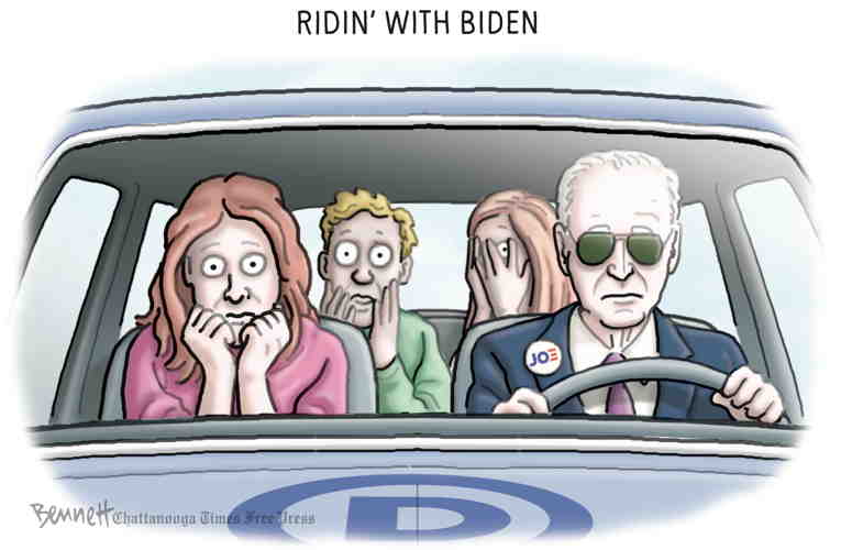 Political/Editorial Cartoon by Clay Bennett, Chattanooga Times Free Press on Biden Vows to Stay in Race