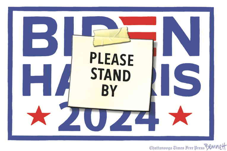 Political/Editorial Cartoon by Clay Bennett, Chattanooga Times Free Press on Biden Pressured to Step Aside