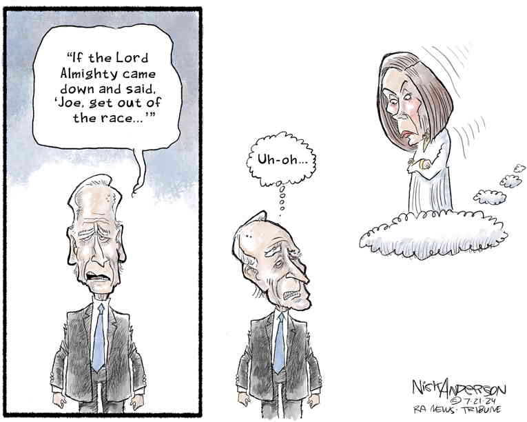 Political/Editorial Cartoon by Nick Anderson, Houston Chronicle on Biden Pressured to Step Aside