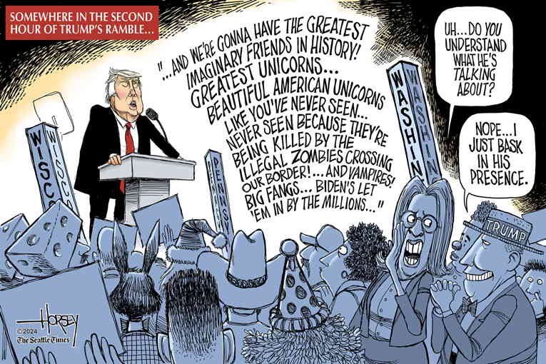 Political/Editorial Cartoon by David Horsey on Trump Speaks at Convention