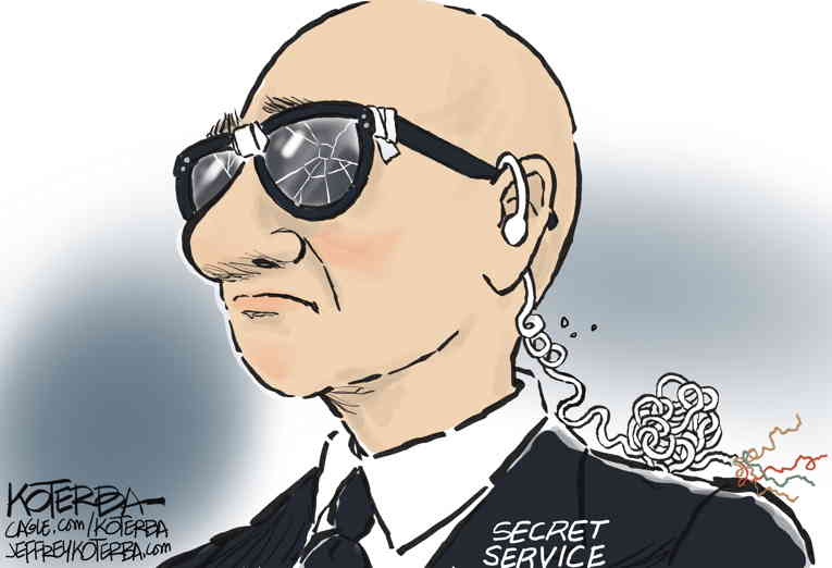 Political/Editorial Cartoon by   on Head of Secret Service Resigns