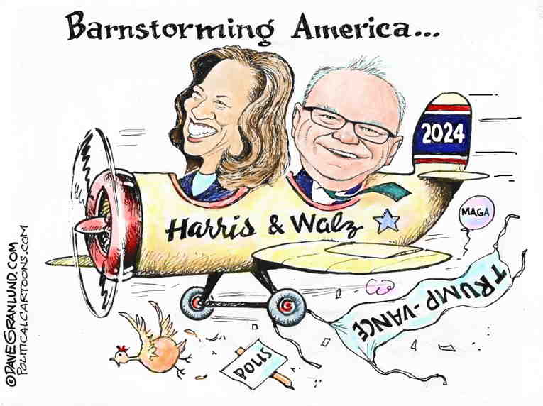 Political/Editorial Cartoon by Dave Granlund on Harris Chooses Tim Walz