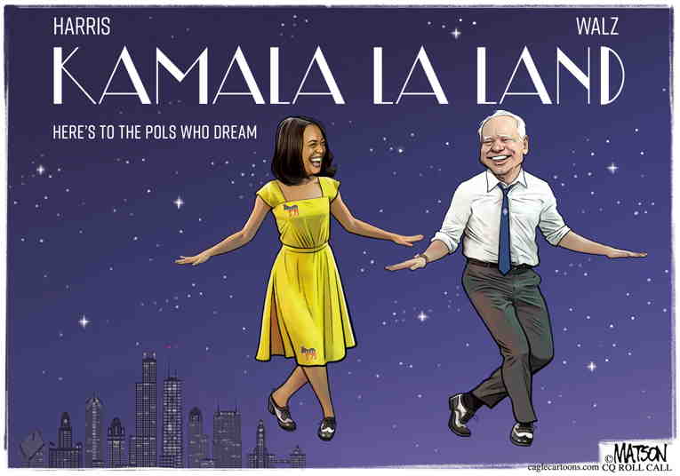 Political/Editorial Cartoon by RJ Matson, Cagle Cartoons on Harris’ Star Rising