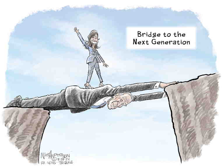 Political/Editorial Cartoon by Nick Anderson, Houston Chronicle on Harris’ Star Rising