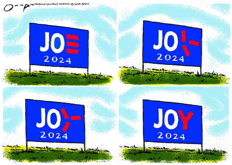 Political/Editorial Cartoon by Jack Ohman, The Oregonian on Harris’ Star Rising