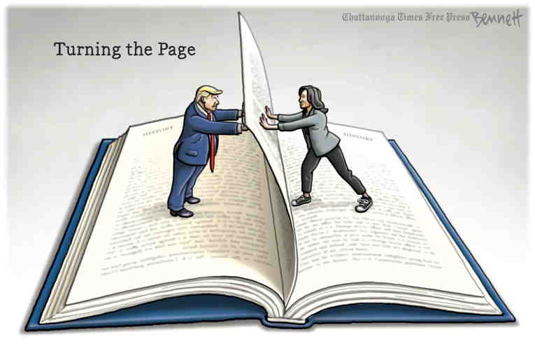 Political/Editorial Cartoon by Clay Bennett, Chattanooga Times Free Press on Harris’ Star Rising