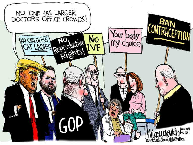 Political/Editorial Cartoon by Mike Luckovich, Atlanta Journal-Constitution on GOP Fights for Sperm Rights