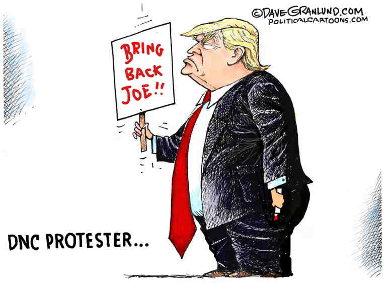 Political/Editorial Cartoon by Dave Granlund on Trump Pines for Biden