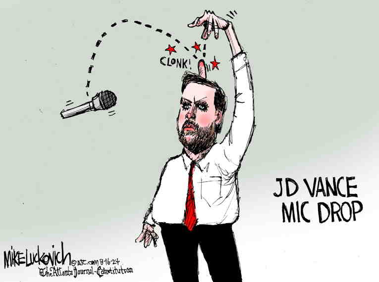 Political/Editorial Cartoon by Mike Luckovich, Atlanta Journal-Constitution on Vance Deepens Ticket