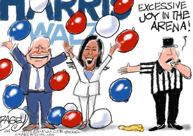 Political/Editorial Cartoon by Pat Bagley, Salt Lake Tribune on Convention High Persists