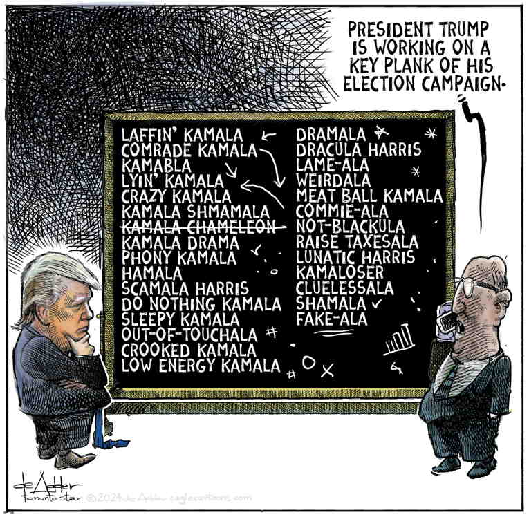 Political/Editorial Cartoon by Michael de Adder on Trump Melting