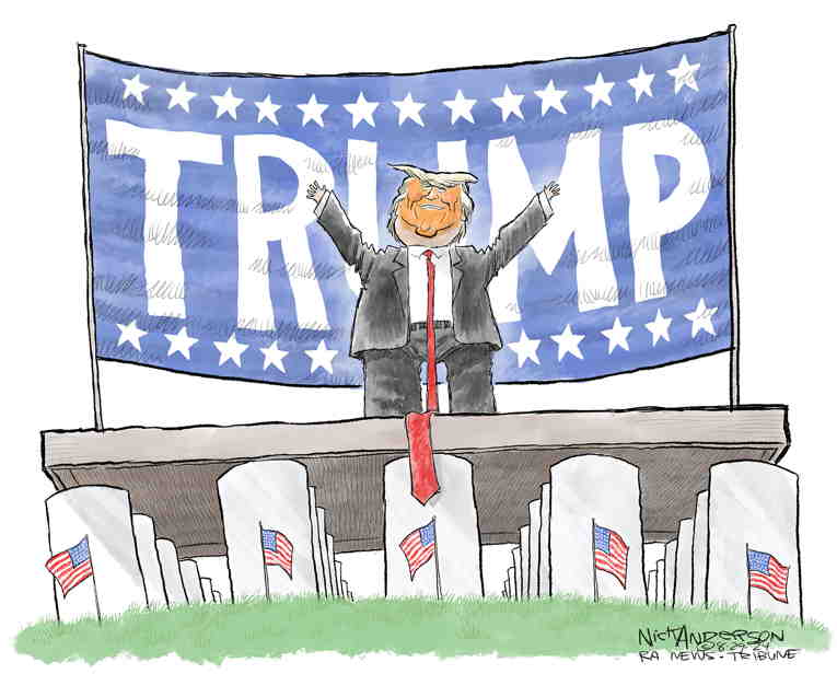 Political/Editorial Cartoon by Nick Anderson, Houston Chronicle on Trump Ramps Up Campaign