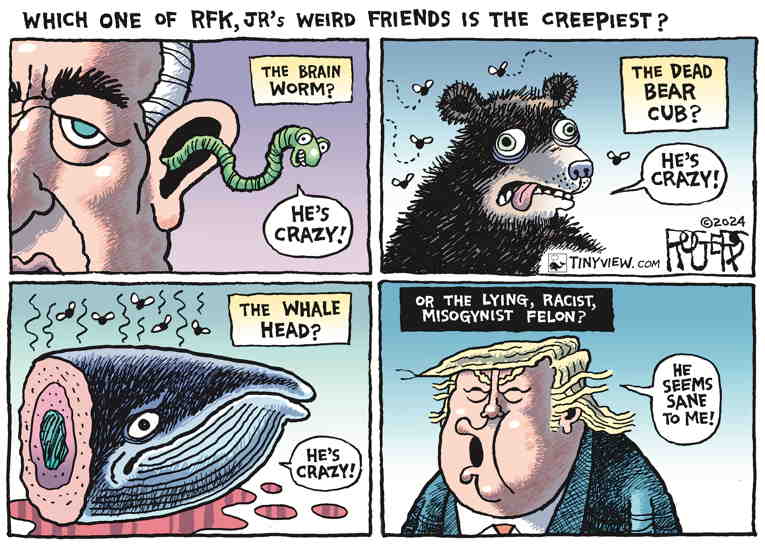 Political/Editorial Cartoon by Rob Rogers on Trump Back on Campaign Trail