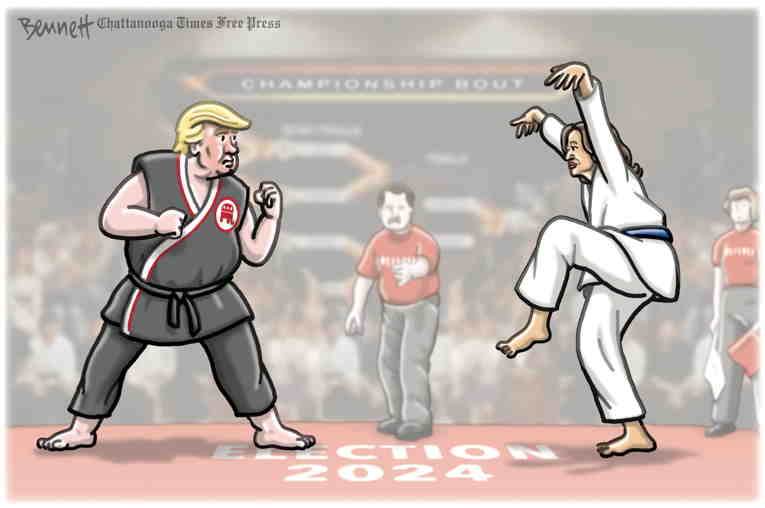 Political/Editorial Cartoon by Clay Bennett, Chattanooga Times Free Press on Trump Crashes and Burns