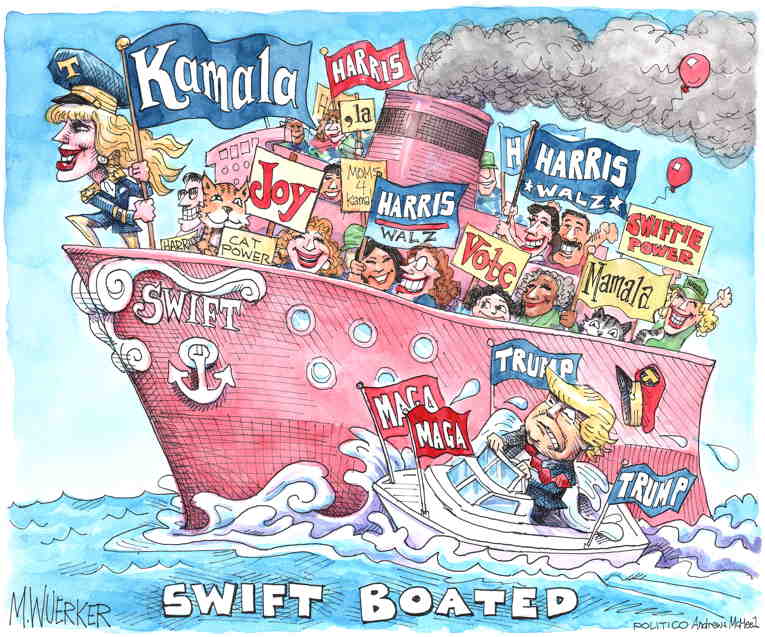 Political/Editorial Cartoon by Matt Wuerker, Politico on Trump Hates Taylor Swift