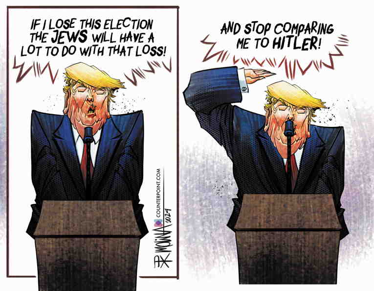 Political/Editorial Cartoon by Pedro Molina, El Nuevo Diario, Managua, Nicaragua on Trump Pumps Up Hate Campaign