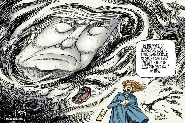 Political/Editorial Cartoon by David Horsey on Record Storms Batter the South