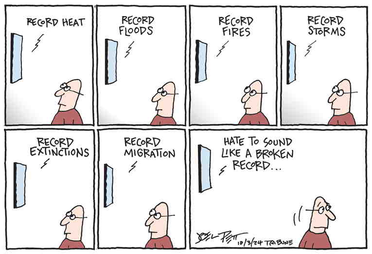 Political/Editorial Cartoon by Joel Pett, Lexington Herald-Leader, CWS/CartoonArts Intl. on Record Storms Batter the South