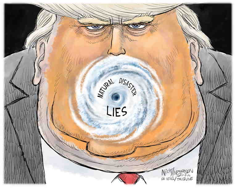 Political/Editorial Cartoon by Nick Anderson, Houston Chronicle on Republicans Deny Climate Change