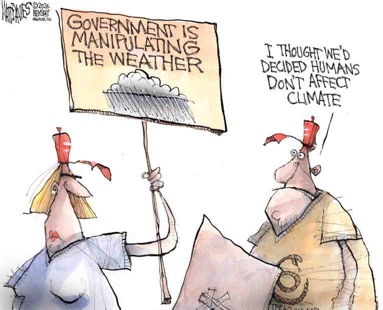 Political/Editorial Cartoon by Matt Davies, Journal News on Republicans Deny Climate Change