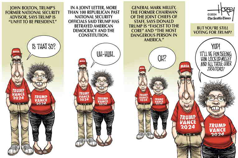 Political/Editorial Cartoon by David Horsey on Trump Goes Full Fascist