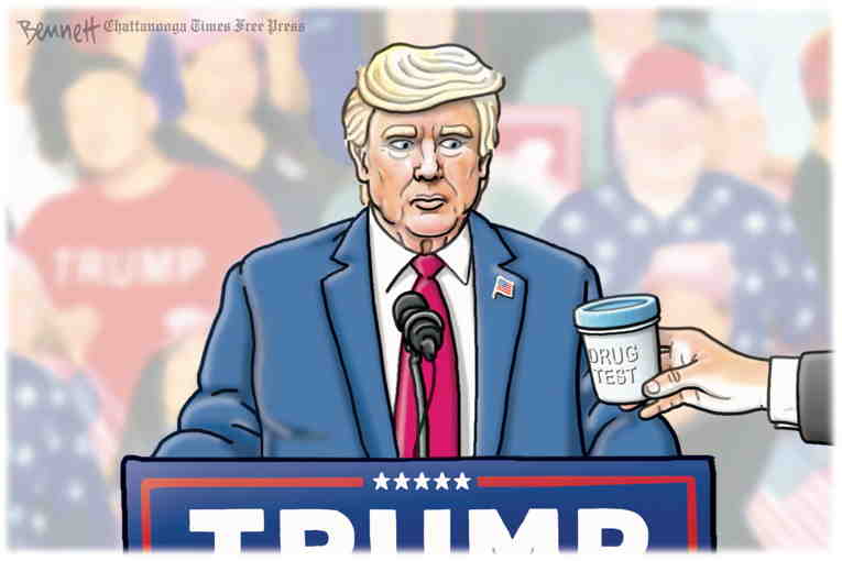 Political/Editorial Cartoon by Clay Bennett, Chattanooga Times Free Press on Trump Dances