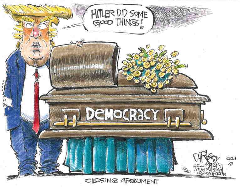 Political/Editorial Cartoon by John Darkow, Columbia Daily Tribune, Missouri on Candidates Make Closing Arguments