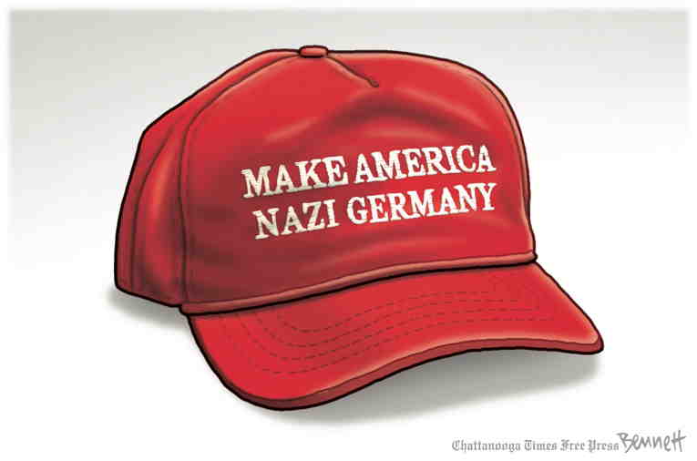 Political/Editorial Cartoon by Clay Bennett, Chattanooga Times Free Press on Trump Hosts Hatefest