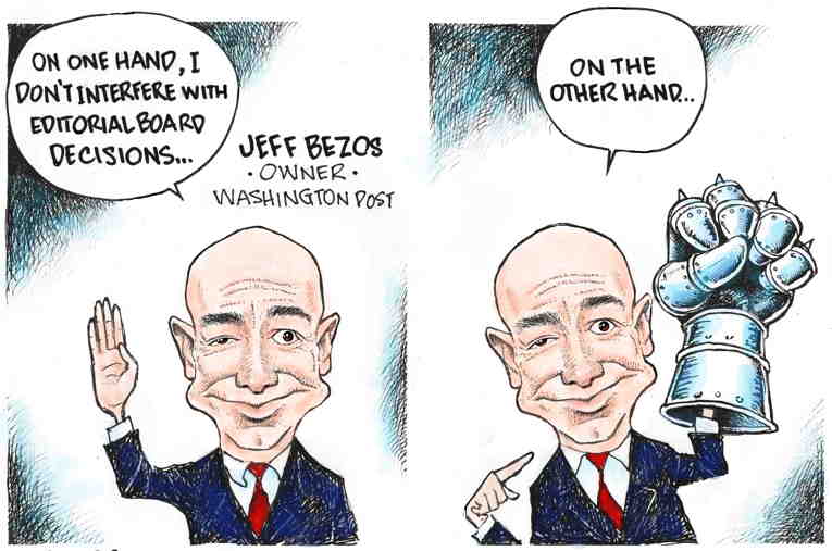 Political/Editorial Cartoon by Dave Granlund on Bezos Sells Out