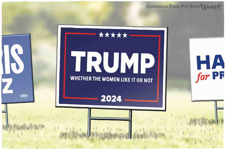 Political/Editorial Cartoon by Clay Bennett, Chattanooga Times Free Press on Race a “Toss-Up”