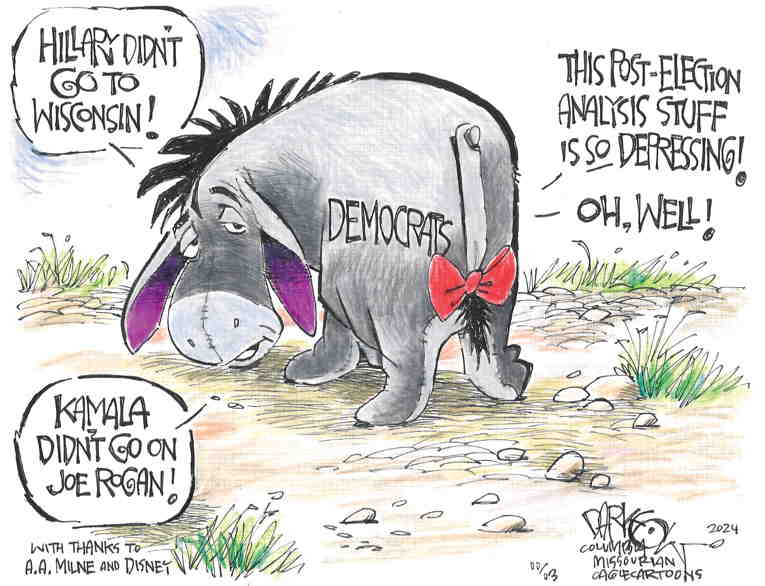 Political/Editorial Cartoon by John Darkow, Columbia Daily Tribune, Missouri on Democrats Lick Their Wounds