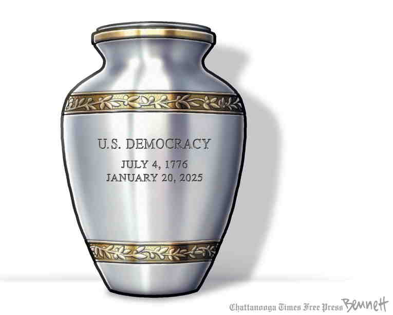 Political/Editorial Cartoon by Clay Bennett, Chattanooga Times Free Press on Trump 2.0 Era Begins