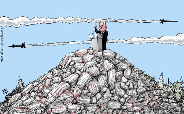 Political/Editorial Cartoon by Emad Hajjaj, Al Ghad, Amman, Jordan on Gaza to be Annexed