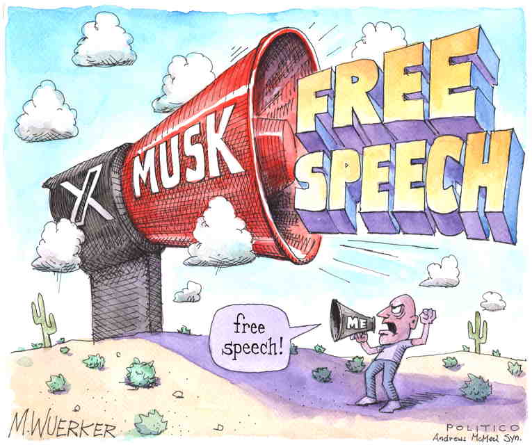 Political/Editorial Cartoon by Matt Wuerker, Politico on Musk Celebrates