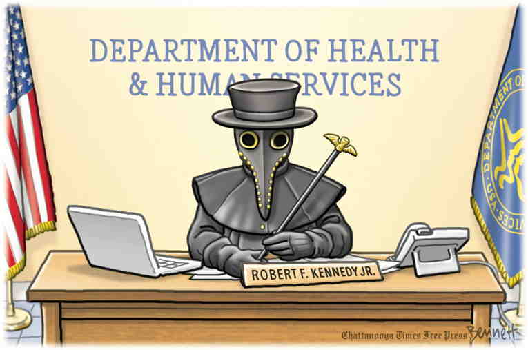 Political/Editorial Cartoon by Clay Bennett, Chattanooga Times Free Press on RFK Jr. Gets His Wish