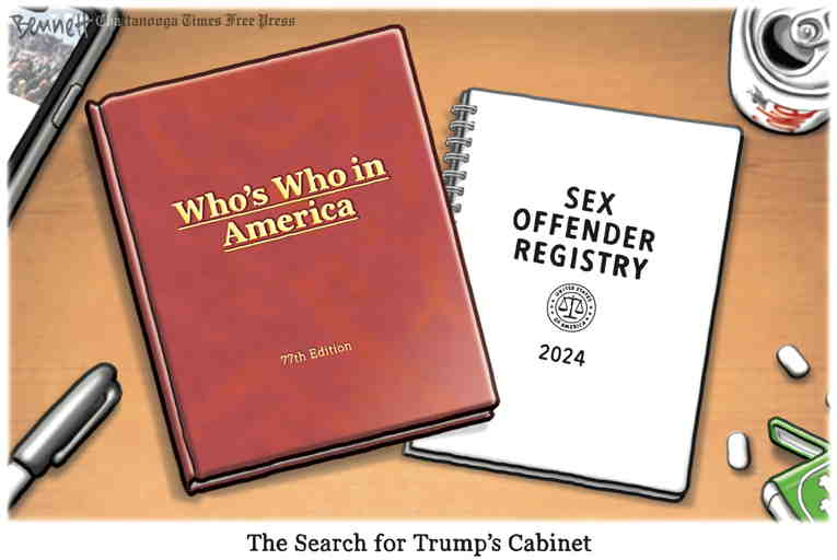 Political/Editorial Cartoon by Clay Bennett, Chattanooga Times Free Press on Trump Delivers on Promises