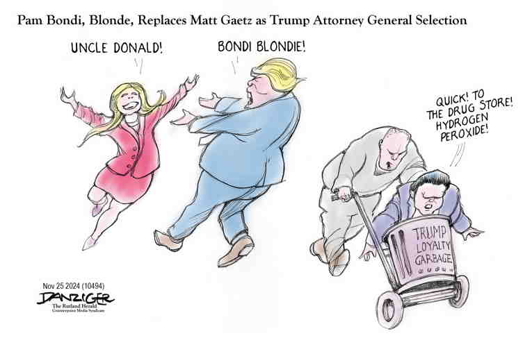 Political/Editorial Cartoon by Jeff Danziger on Gaetz Steps Aside