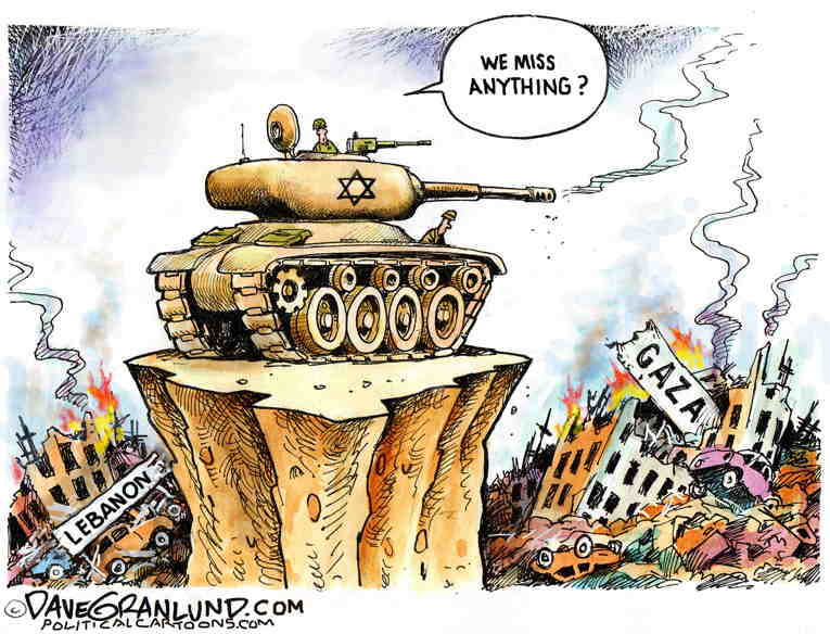 Political/Editorial Cartoon by Dave Granlund on Gaza Destruction Almost Complete