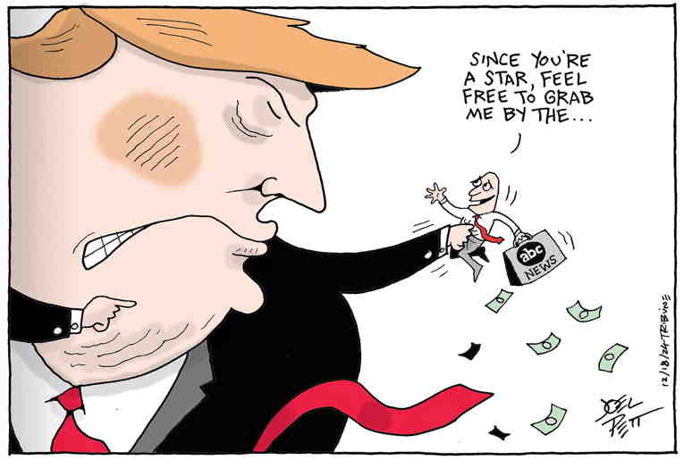 Political/Editorial Cartoon by Joel Pett, Lexington Herald-Leader, CWS/CartoonArts Intl. on ABC Kisses the Ring