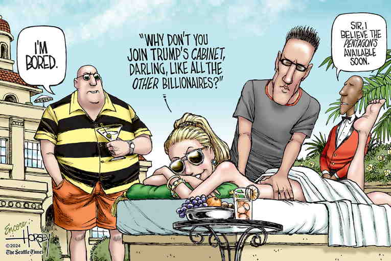 Political/Editorial Cartoon by David Horsey on Oligarchs Celebrate