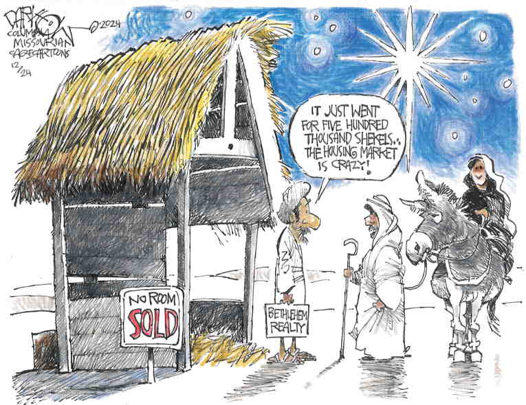 Political/Editorial Cartoon by John Darkow, Columbia Daily Tribune, Missouri on Christmas Celebrated