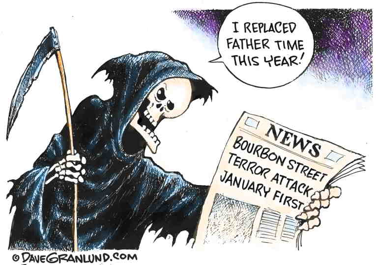 Political/Editorial Cartoon by Dave Granlund on Madman Kills Partygoers