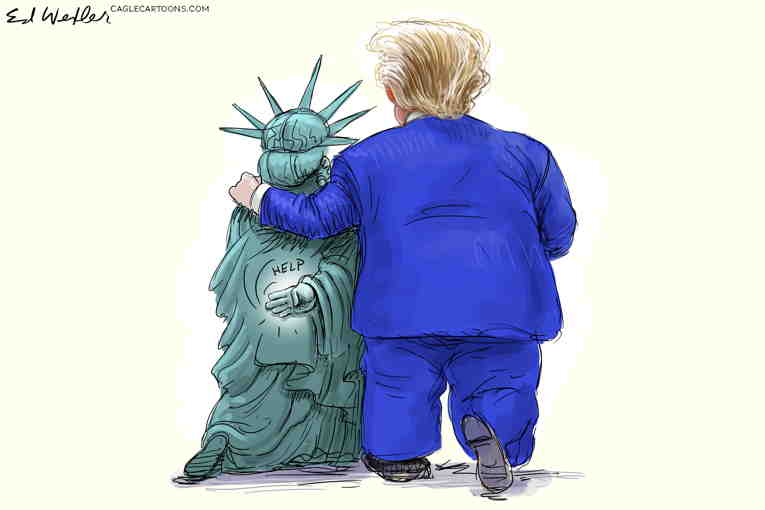 Political/Editorial Cartoon by Ed Wexler, PoliticalCartoons.com on Trump to Be Inaugurated