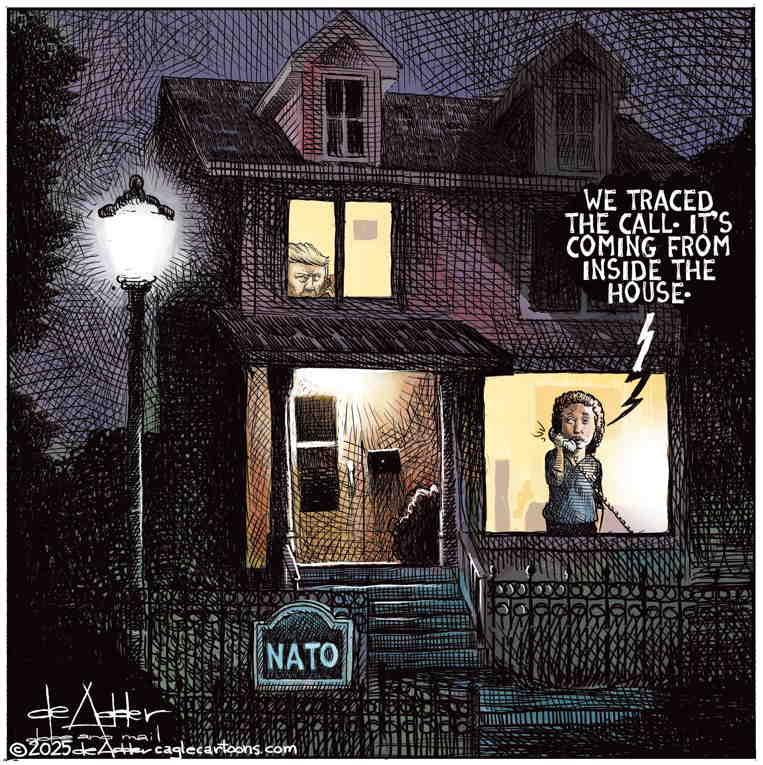 Political/Editorial Cartoon by Michael de Adder on Trump Screws Ukraine