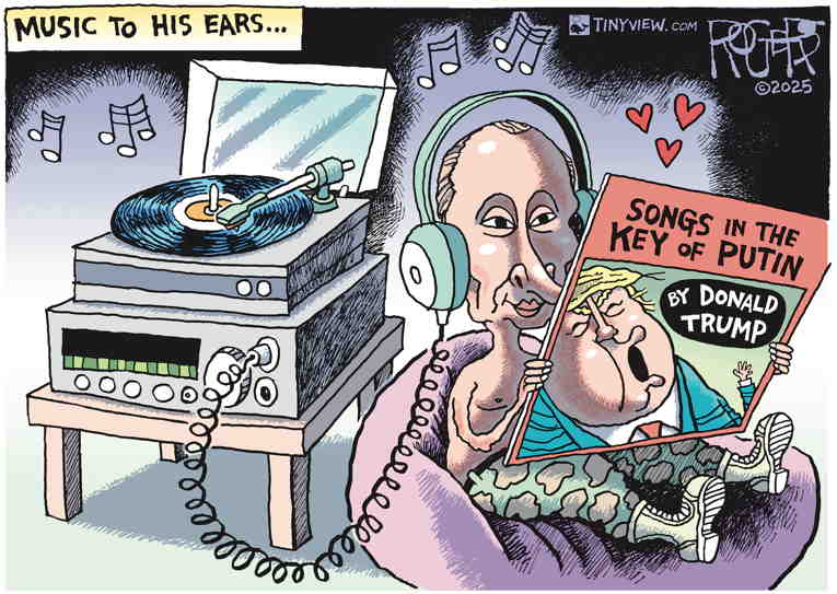 Political/Editorial Cartoon by Rob Rogers on Trump Screws Ukraine