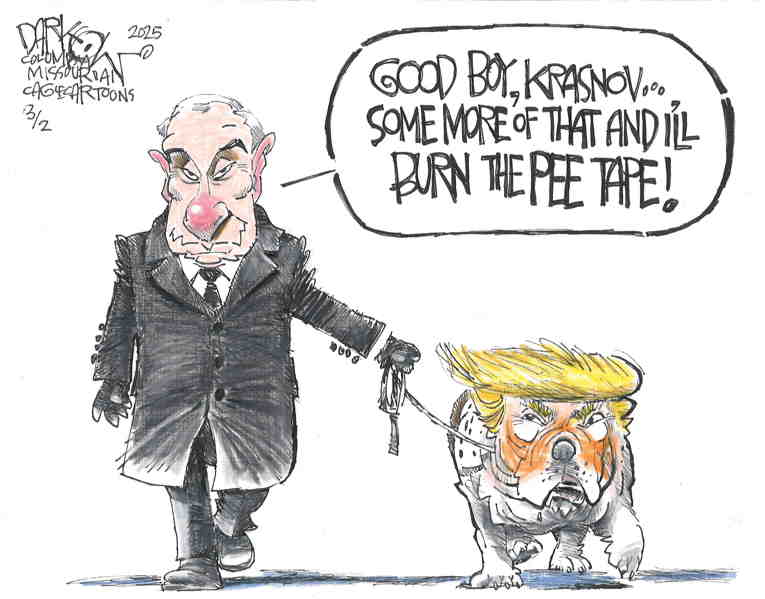 Political/Editorial Cartoon by John Darkow, Columbia Daily Tribune, Missouri on Trump Attacks Ukraine