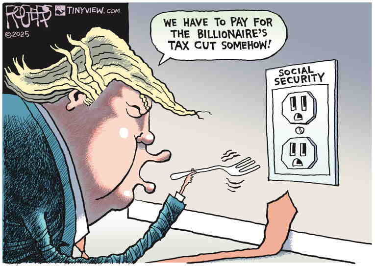 Political/Editorial Cartoon by Rob Rogers on Trump Tanks Economy