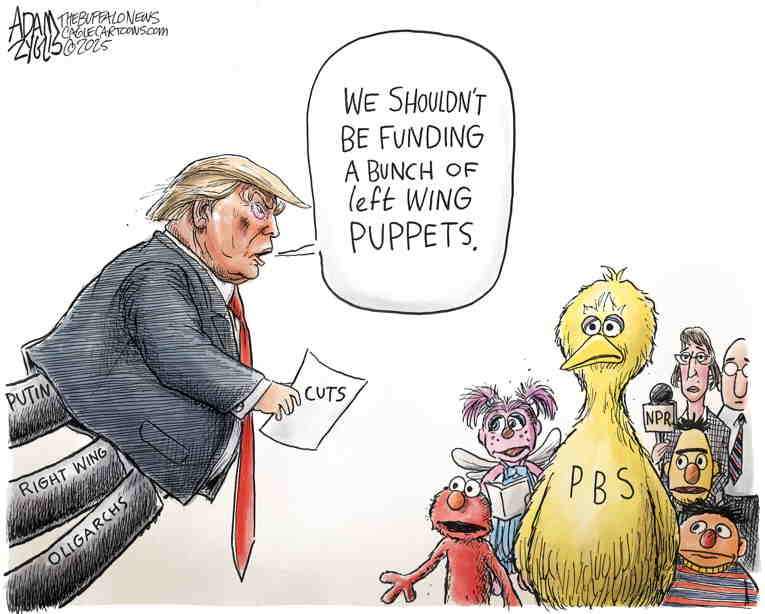 Political/Editorial Cartoon by Adam Zyglis, The Buffalo News on DOGE Cuts Hit Home