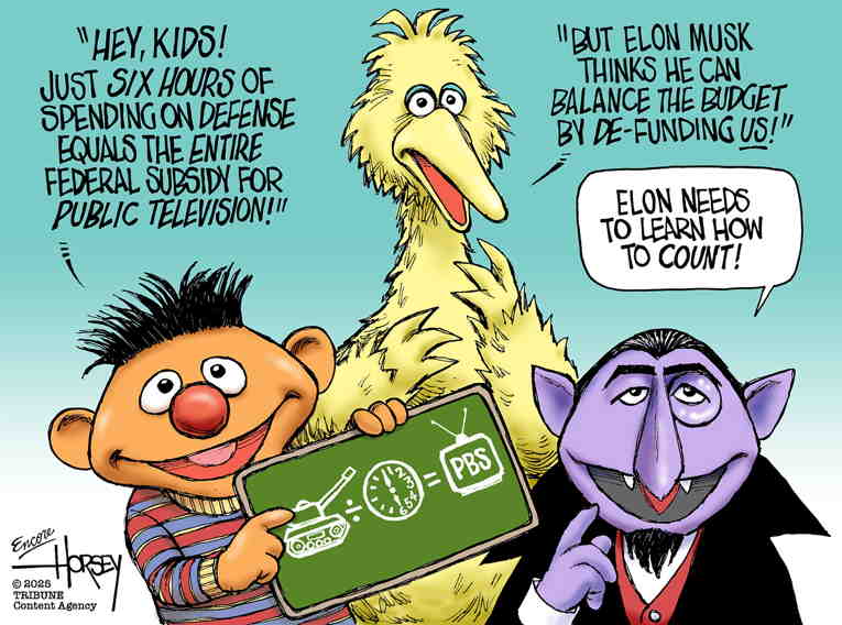 Political/Editorial Cartoon by David Horsey on DOGE Cuts Hit Home