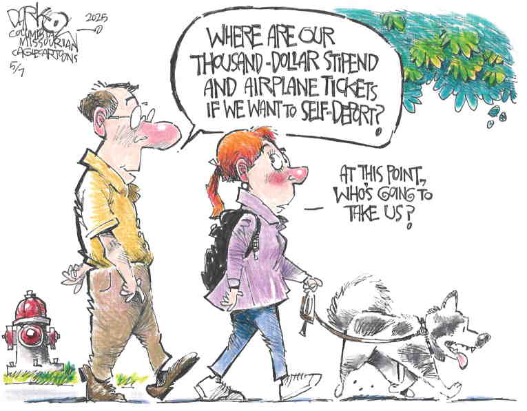 Political/Editorial Cartoon by John Darkow, Columbia Daily Tribune, Missouri on Trump Warns America